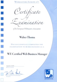 WE - Web Business Manager Zertifikat.